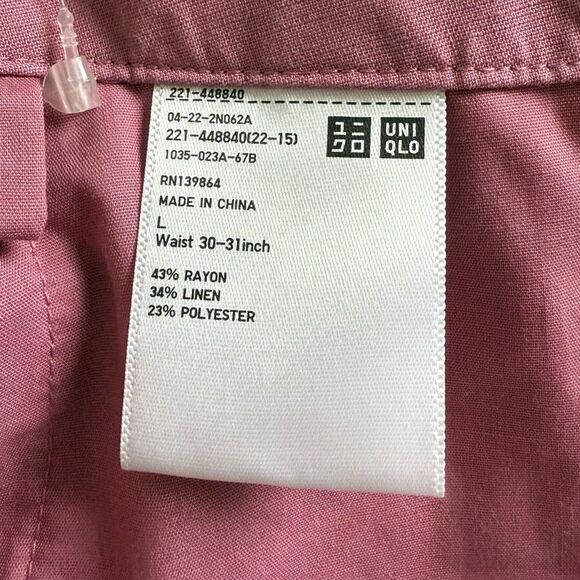 Uniqlo Linen-Blend Skort Pink Size Large - Picture 4 of 5